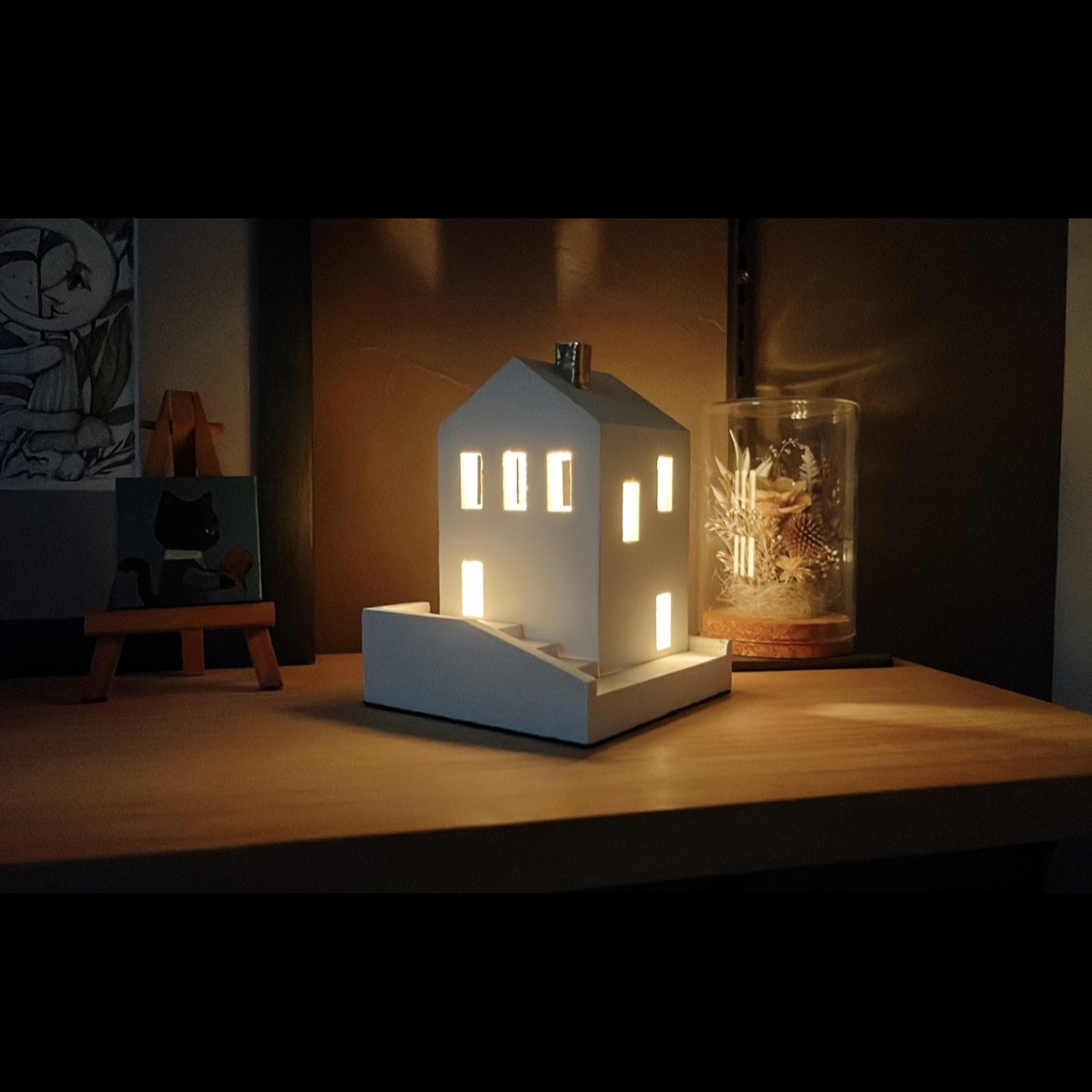 香炉 お家型線香立てL モルタル セメント製 おしゃれ雑貨 - MORTAR