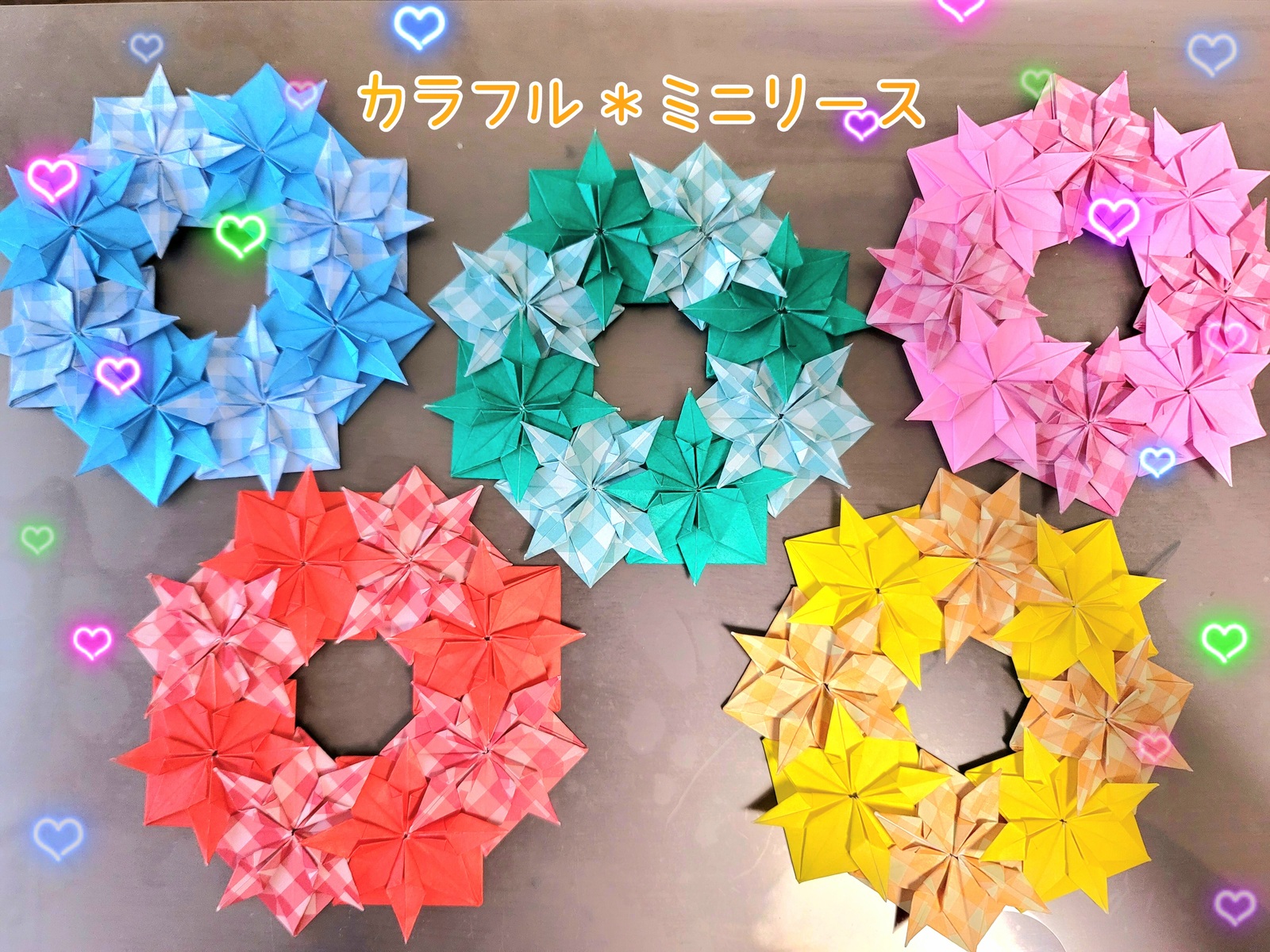 Miyuki専用 折り紙ミニリース 85個 ハンドメイド Miyuki様専用 葉桜