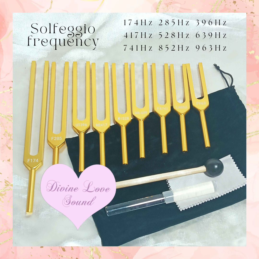 特価 ソルフェジオ周波数のゴールドチューナー音叉 セット - Alchemy