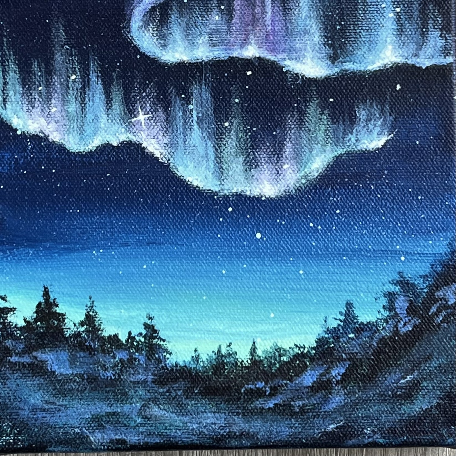 ✴︎ アクリル画《原画》✴︎ オーロラに魅せられて ✴︎ - Loncheka