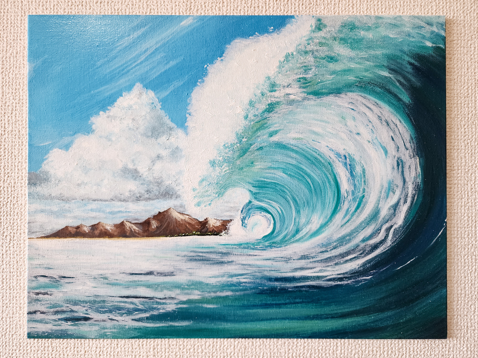 油絵 風景画 波の絵 - ☆ハッピーカラー☆ | minne byGMOペパボ 国内