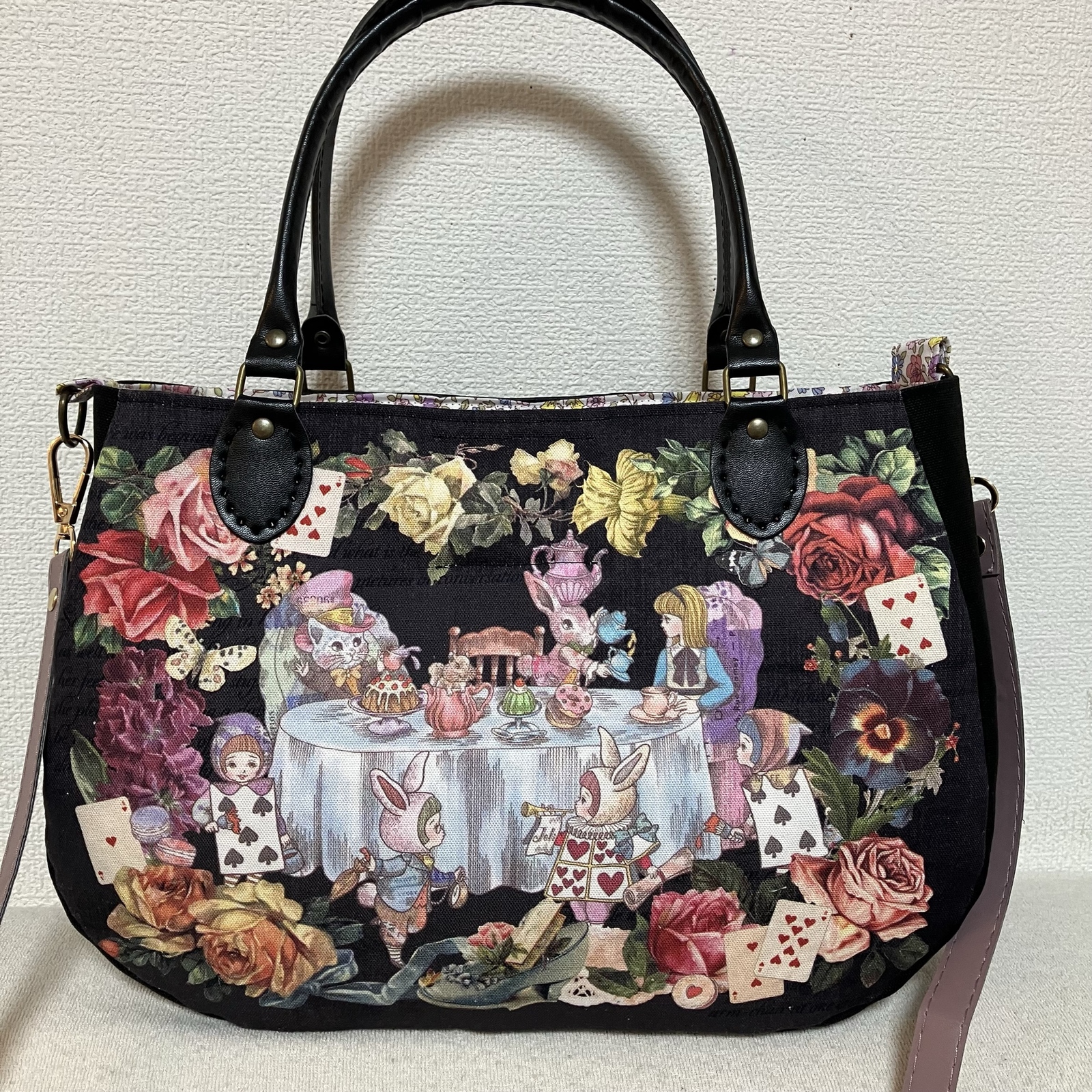 ジョリーフルール コラージュコラージュアリスお茶会大判 2wayバッグ