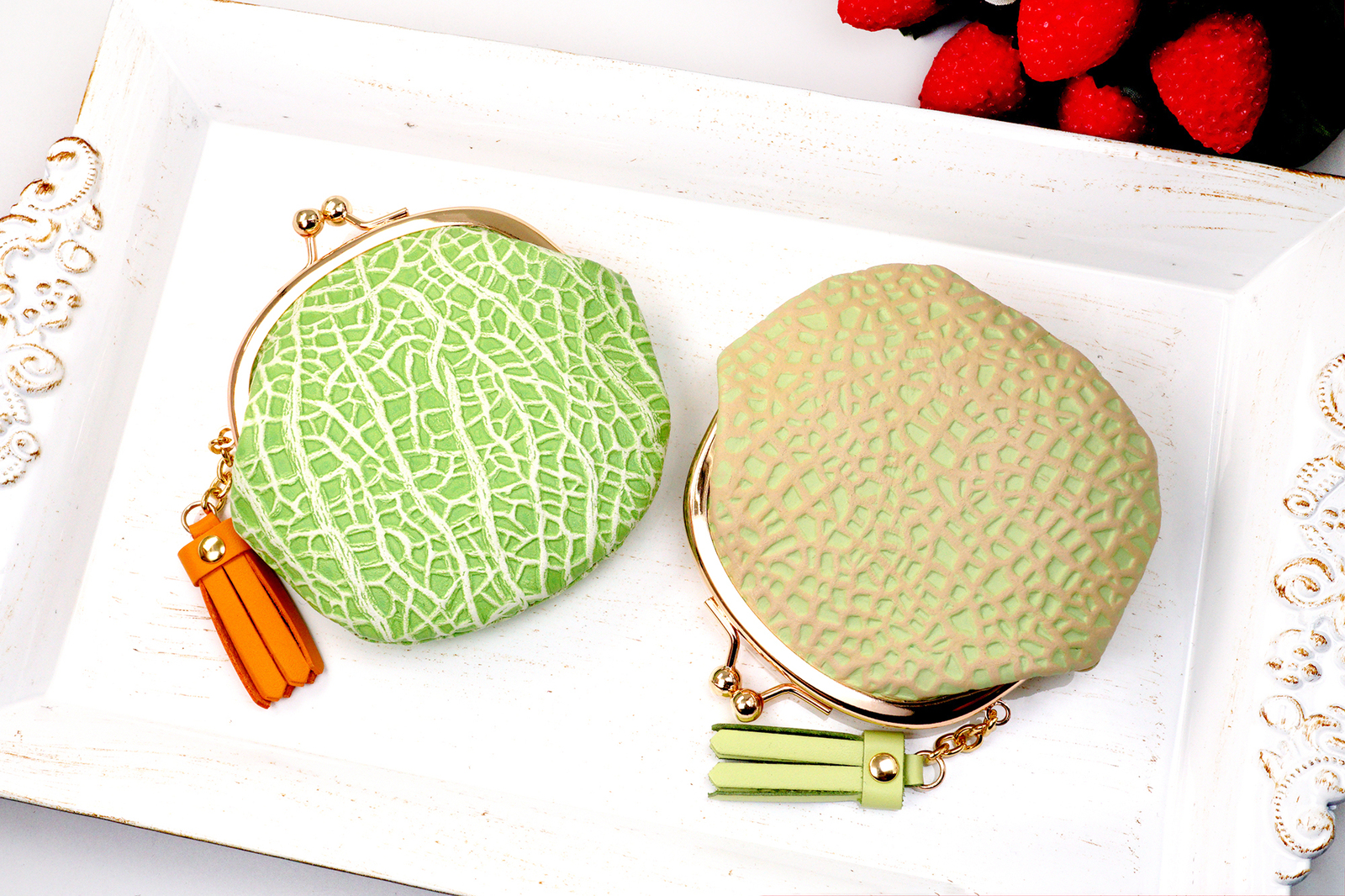 赤肉メロンなビジネス名刺入れ（牛革製）夕張メロン - EARL'S