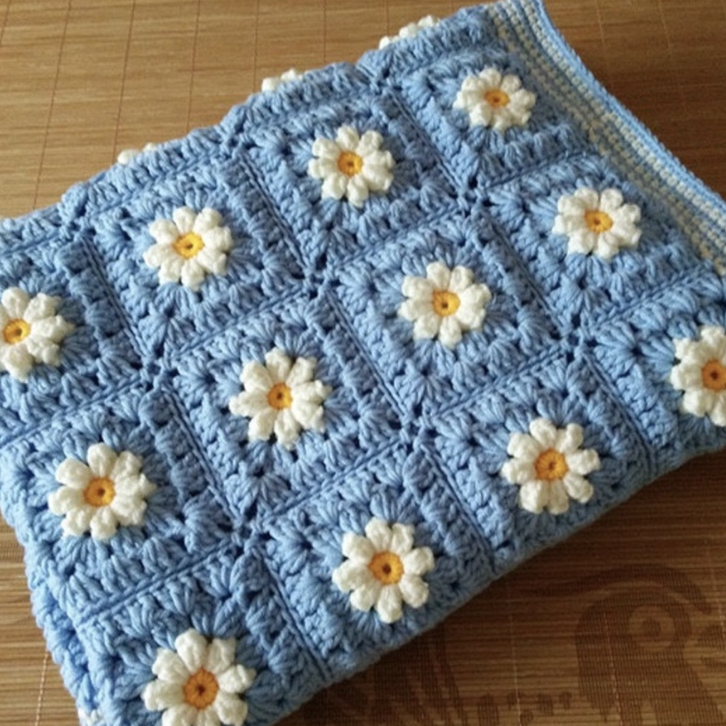 セミオーダー可【受注生産】グラニースクエア ブランケット かぎ針編み