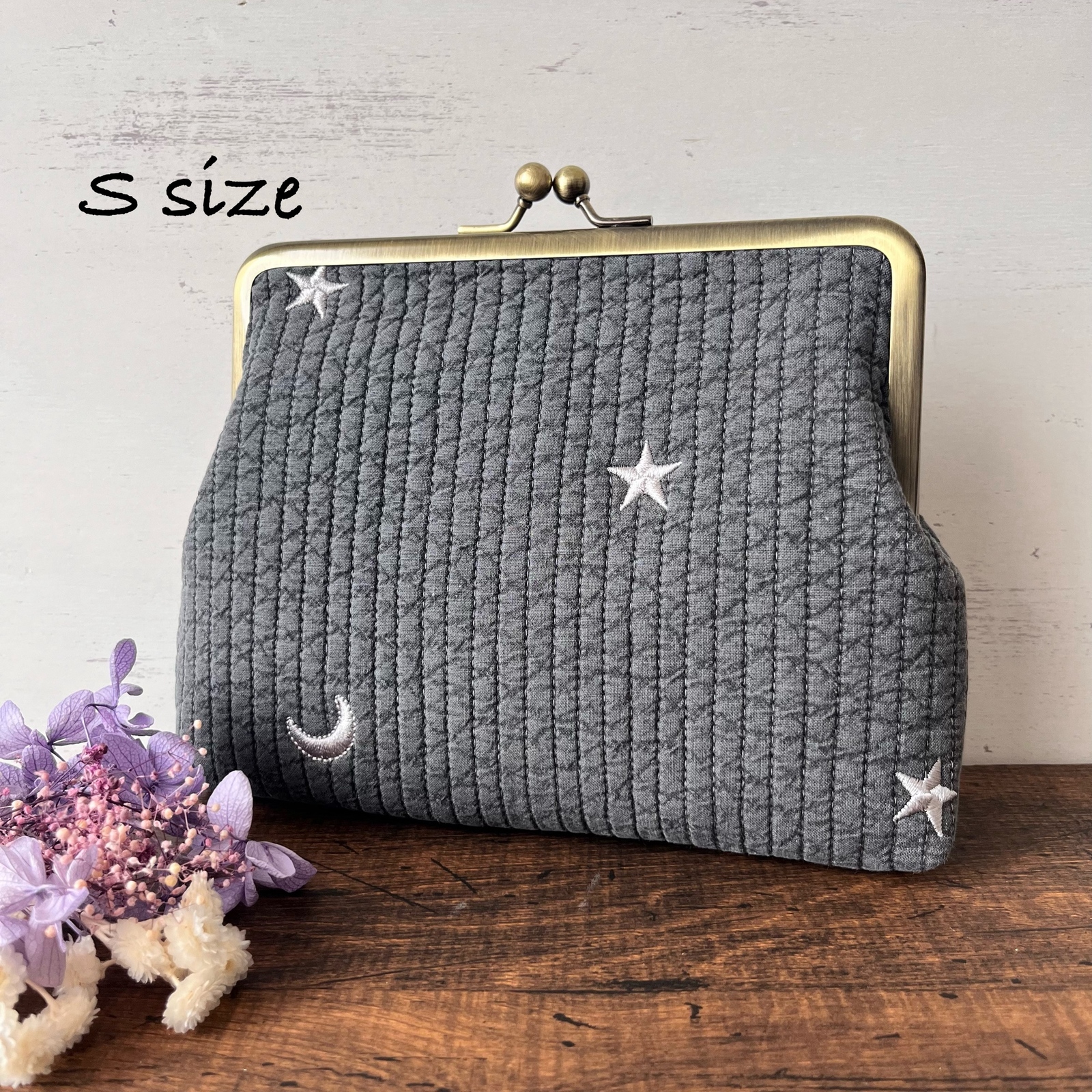 口金21cm がま口 お財布バッグ ショルダーバッグ 大きめSサイズ 母子