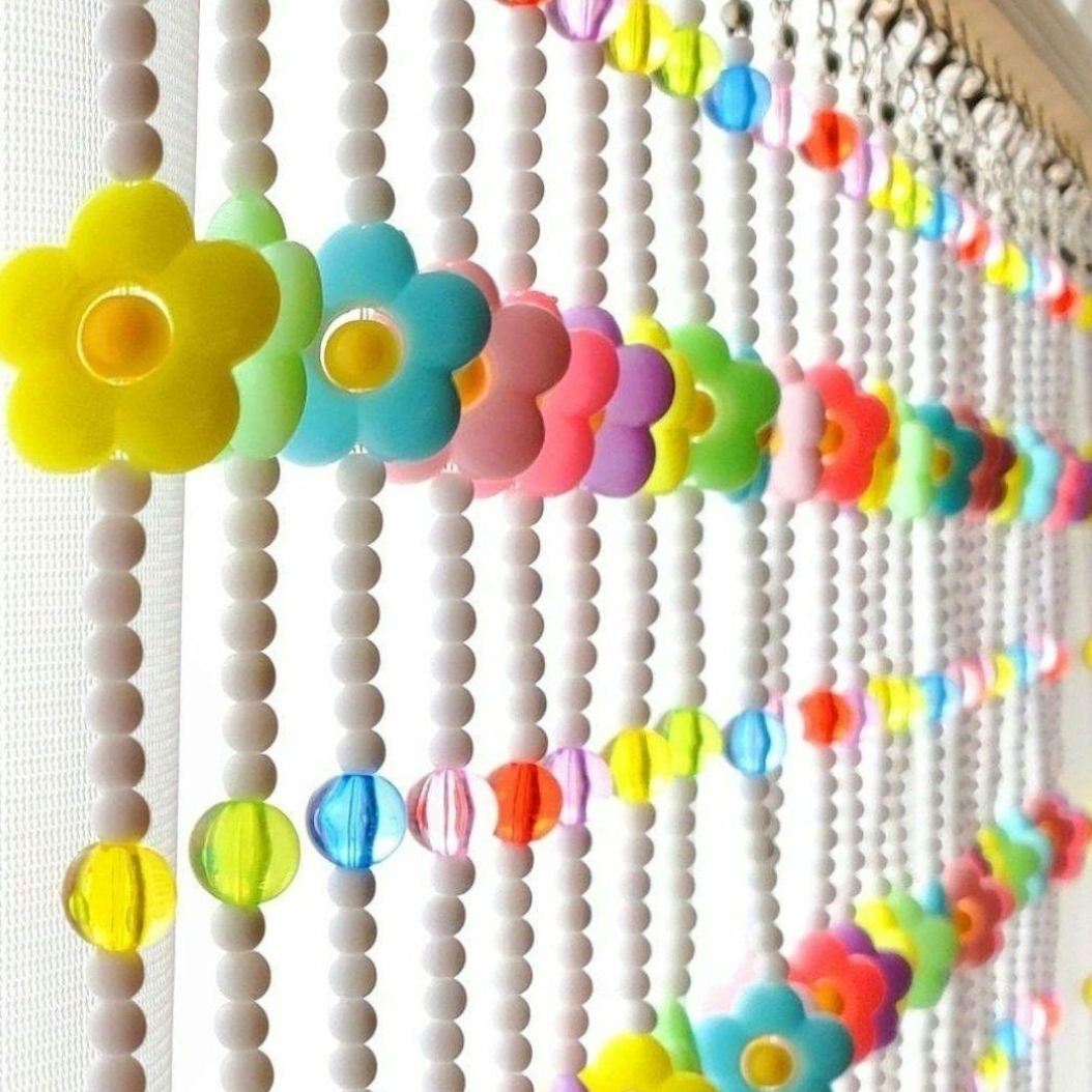 珠暖簾 昭和レトロ のれん ビーズ ポップ ビーズのれん カーテン