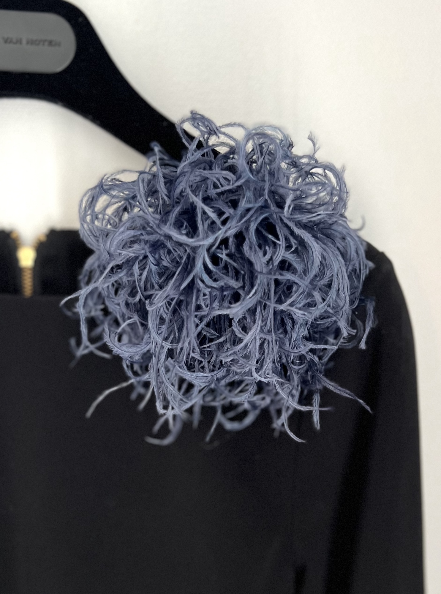 オーストリッチ フェザーコサージュ ネイビー - hanaki's GALLERY