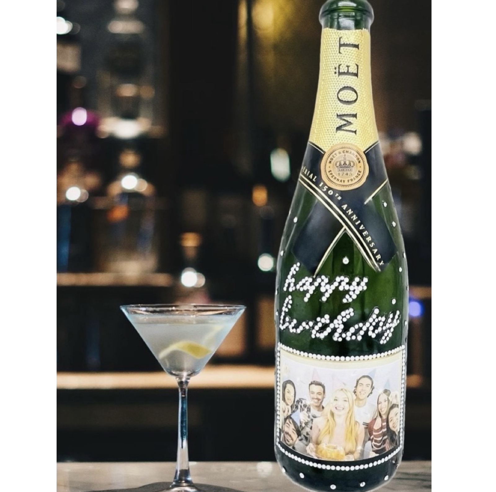 名入れ】シャンパンデコ オリシャン 推し スワロフスキー 名入れ 記念