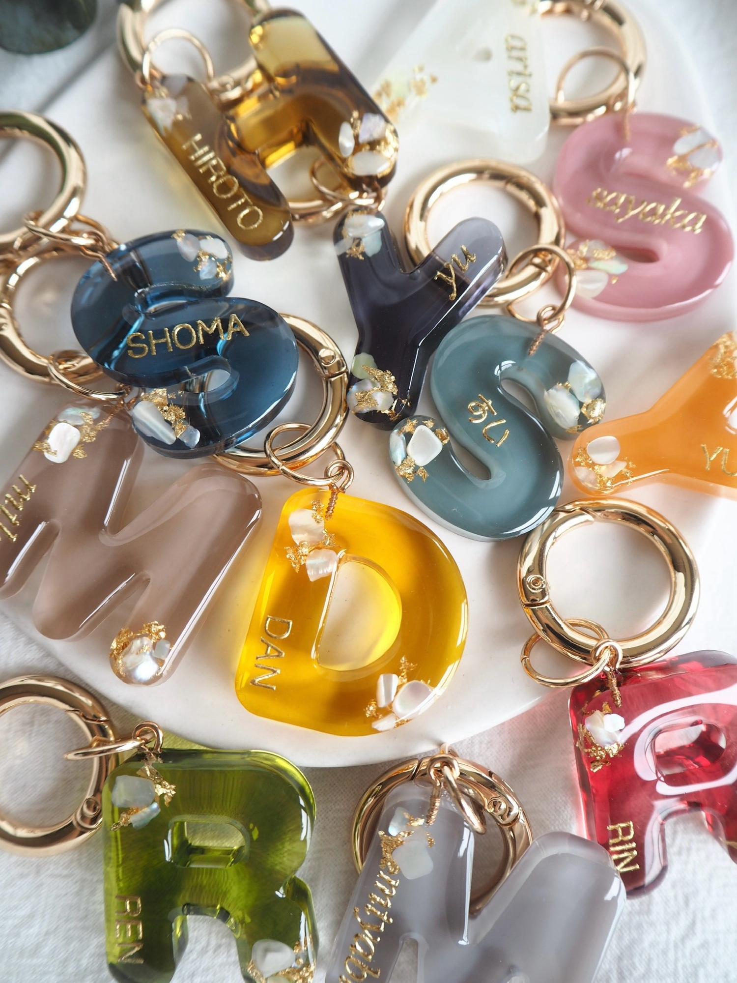 crash shell】全25色 名入れ レジン キーホルダー プチギフト オーダー