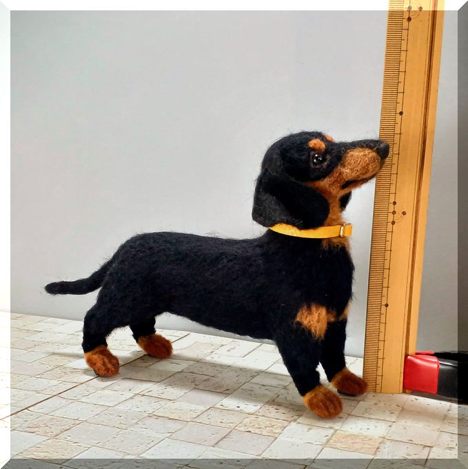 羊毛フェルト 犬 ダックスフンド 犬フィギュア ダックス ダックス