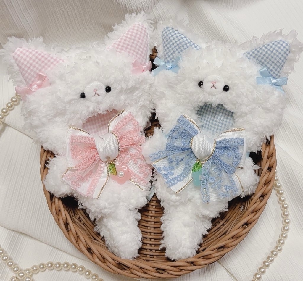 2点セット】10-14cm ぬいぐるみ用 着ぐるみ ぬい服 ねこ チェック