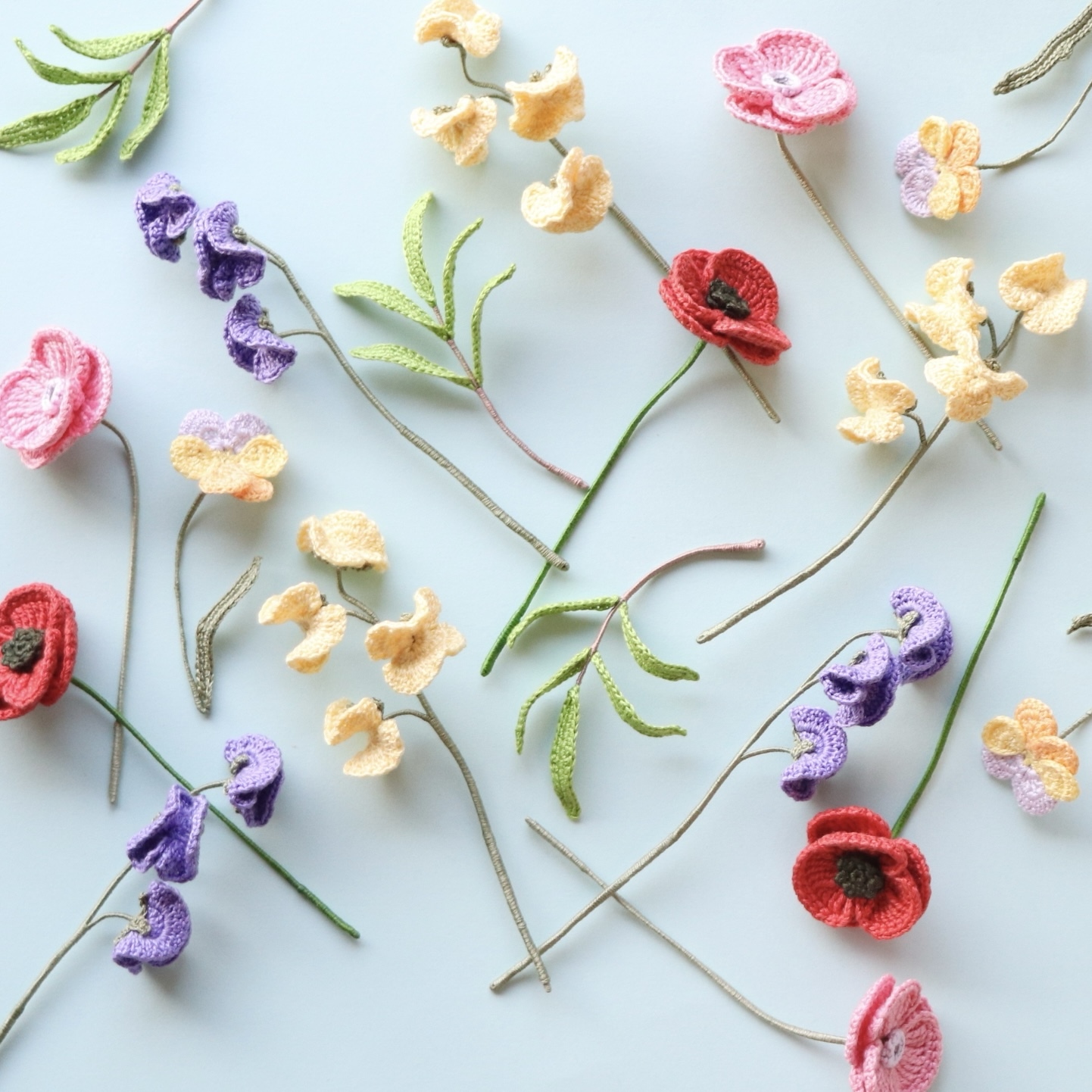 ˏˋ 受賞作品 ˎˊ˗ 《春の花セレクション》枯れないかぎ編みのお花 6本