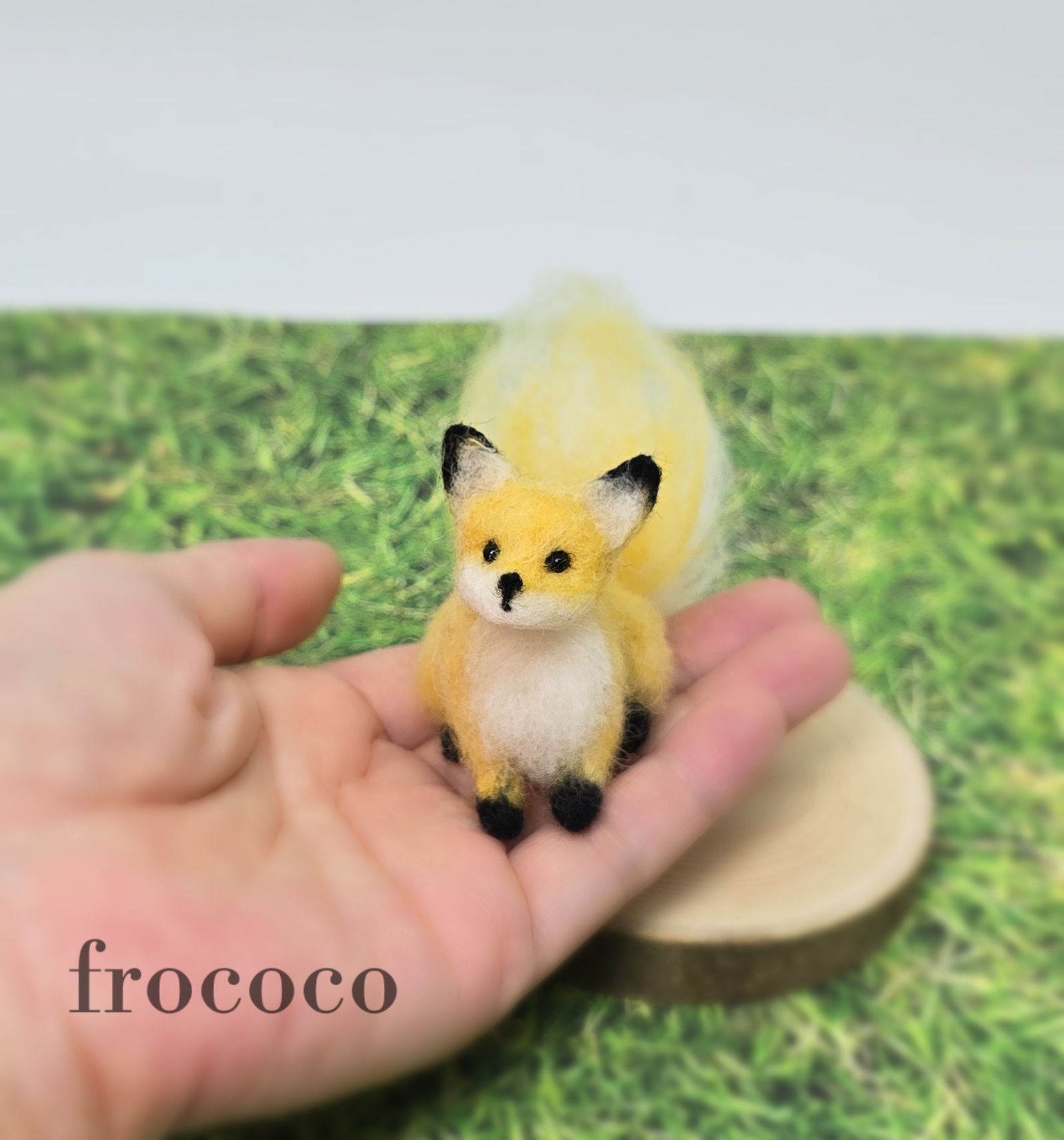 しっぽふわふわポメラニアン ミニ羊毛フェルト - FROCOCO'S GALLERY