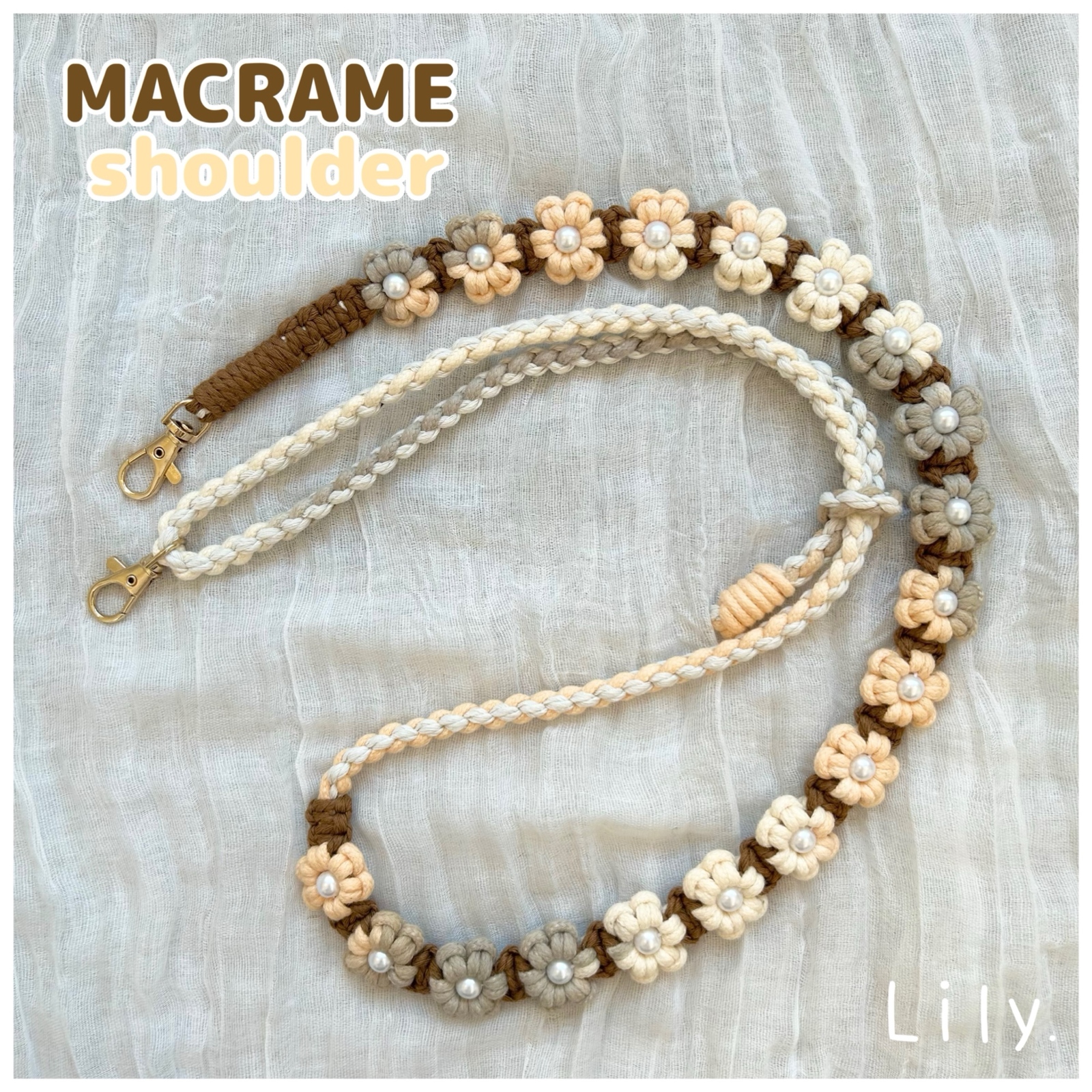 全57色からオーダー可能】Allビーズ マクラメ ハンドストラップ 携帯