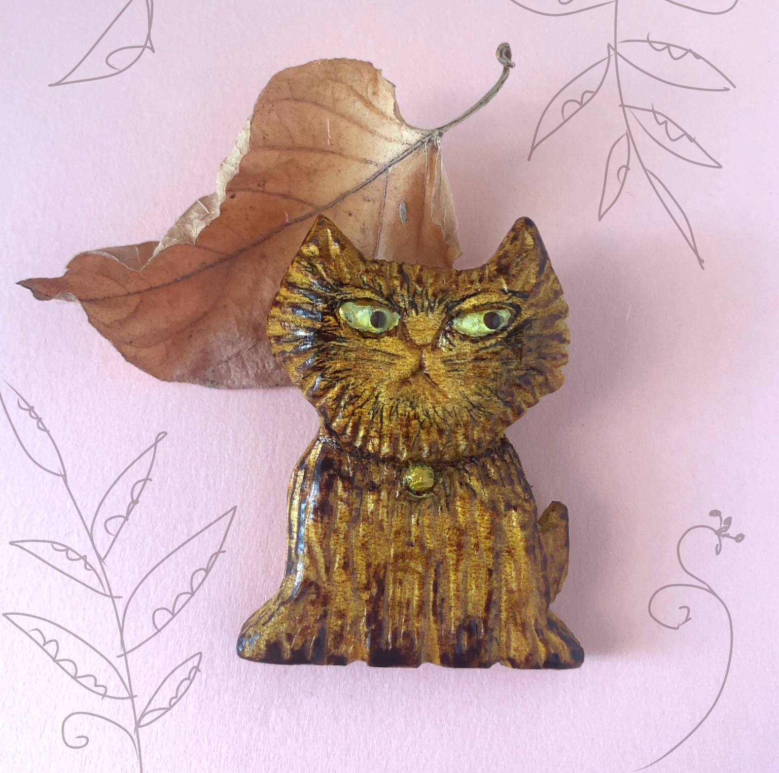 木彫りの魚ブローチ - TETSU'S GALLERY | minne byGMOペパボ 国内最大