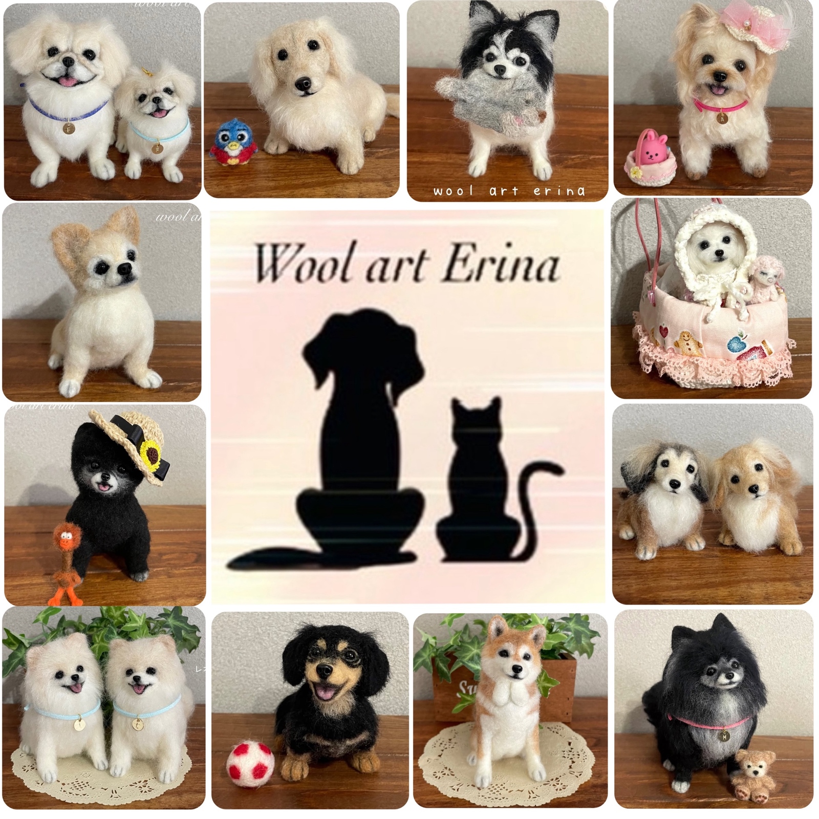 羊毛フェルト犬オーダー 愛犬 うちの仔オーダー♡♡ wool art erina