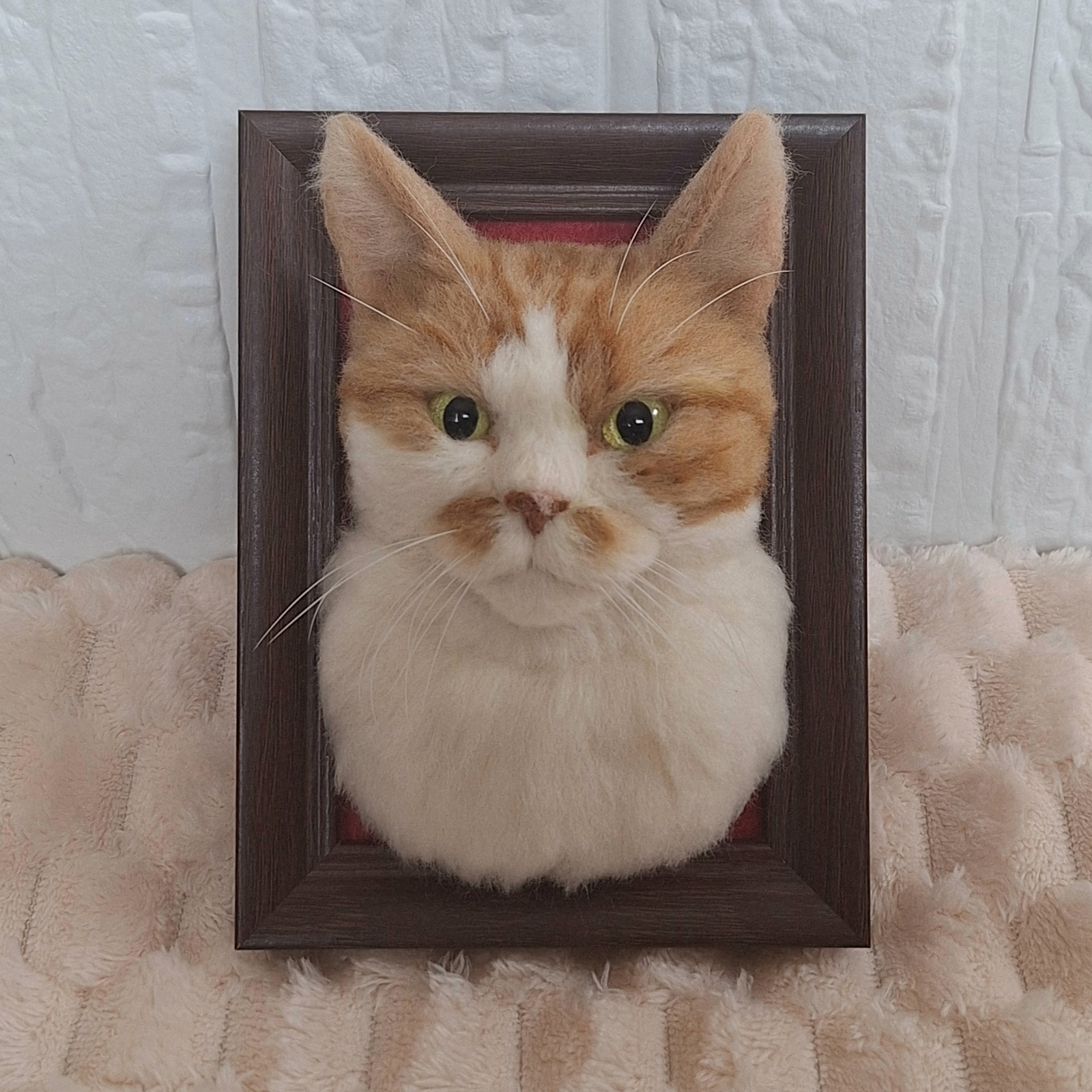 羊毛フェルト 猫専門オーダーメイド 猫 フレーム 写真立て ぬいぐるみ