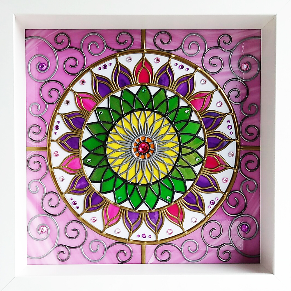 曼荼羅アート ステンドグラス風 インテリアアート - Brilliance