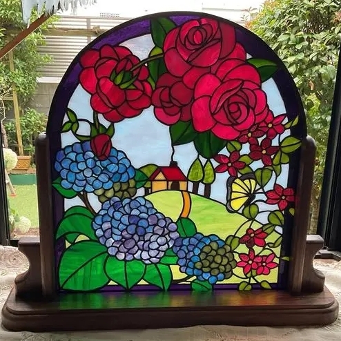 ステンドグラスパネル シクラメン (送料無料) - MIMT6521'S GALLERY