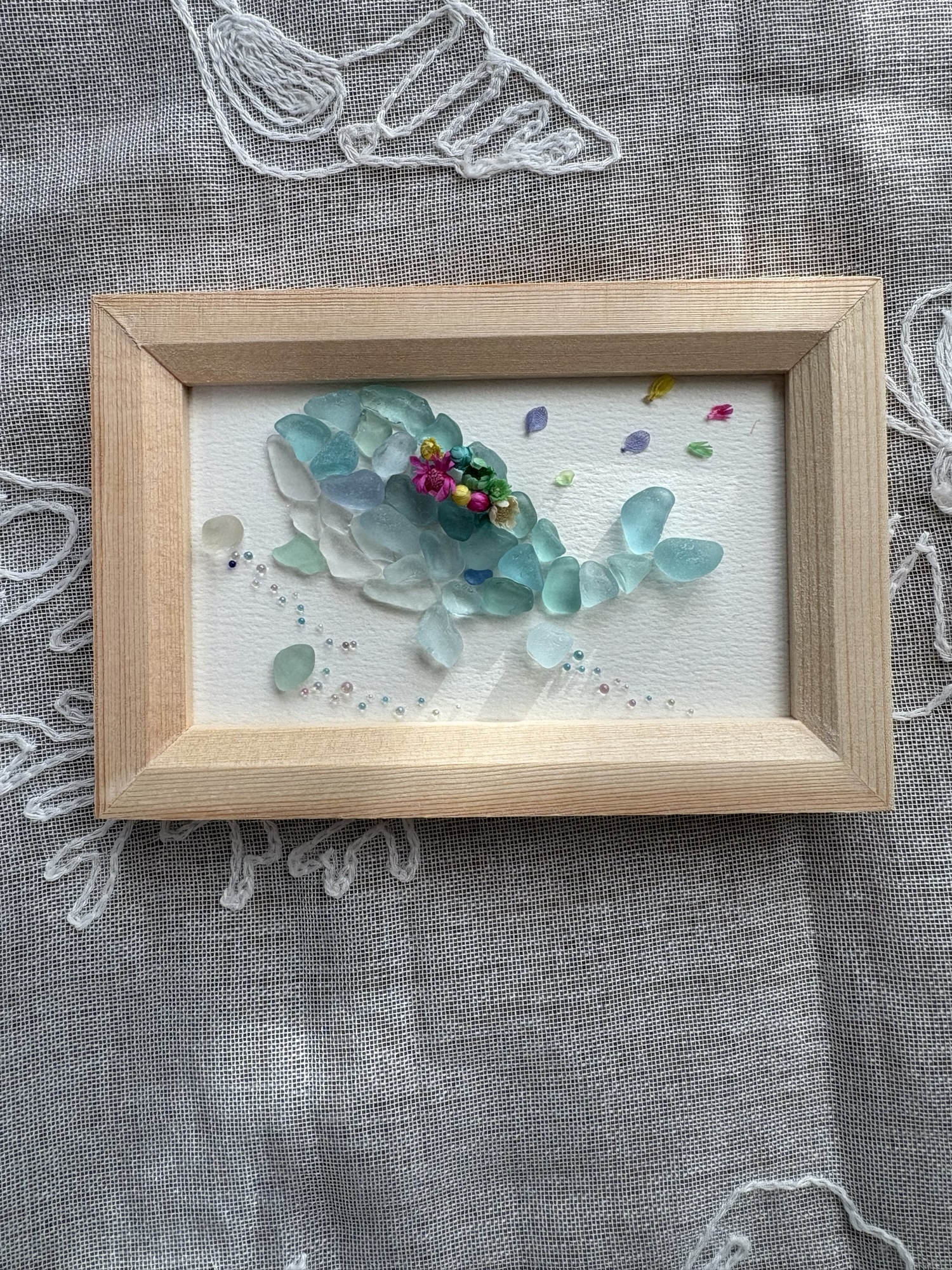 シーグラスアート＊WAVE＊星の砂＊くじら＊魚群 - HAK_m | minne byGMO