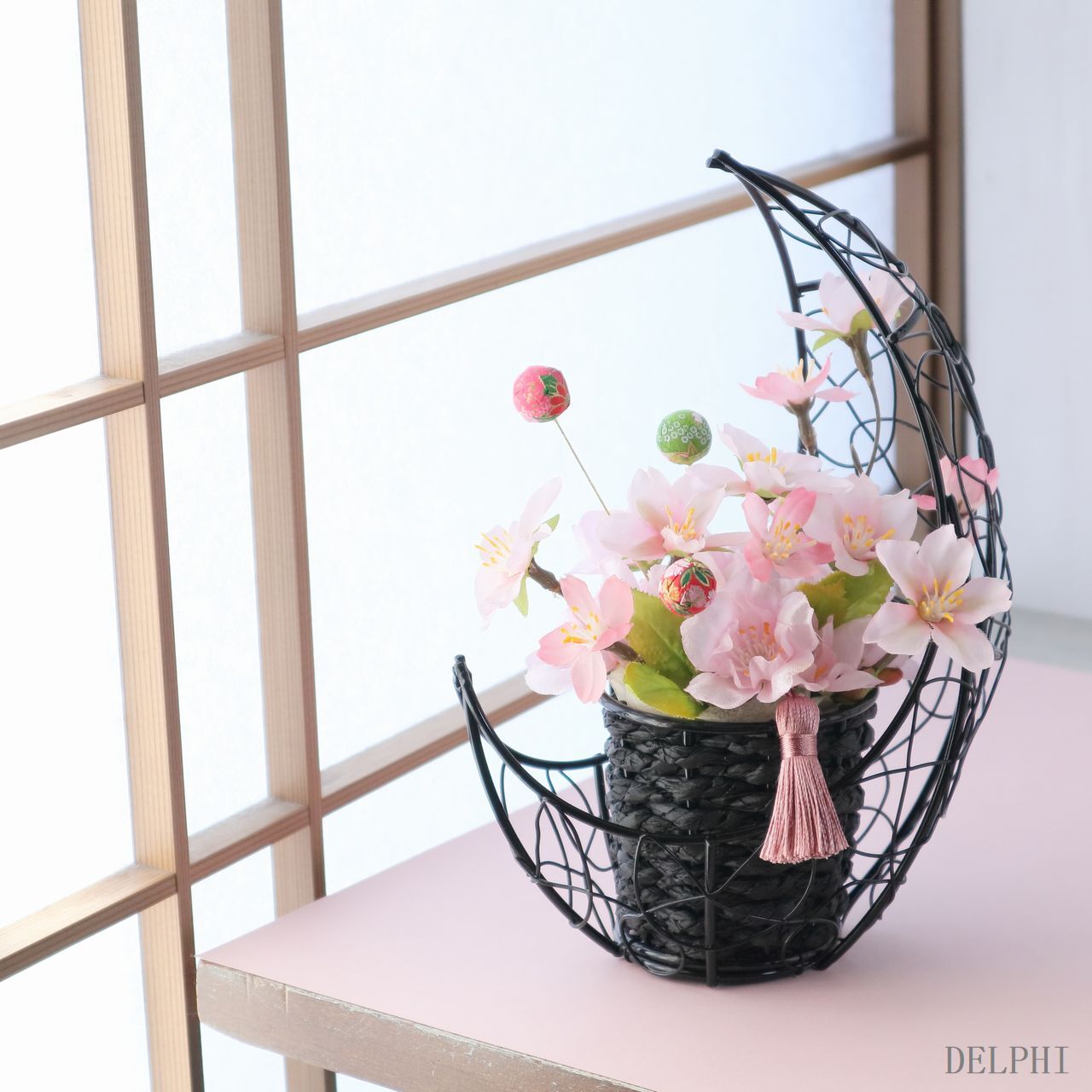 和風アレンジメント（華やぎの富士）ワイングリーン【アーティ