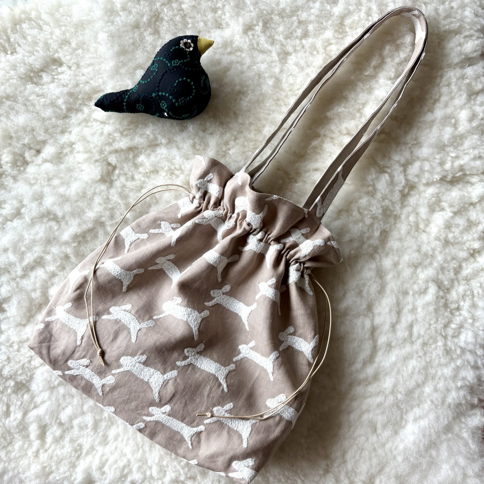 セミオーダー] ミナペルホネン生地使用 ✳︎ choucho巾着バッグ