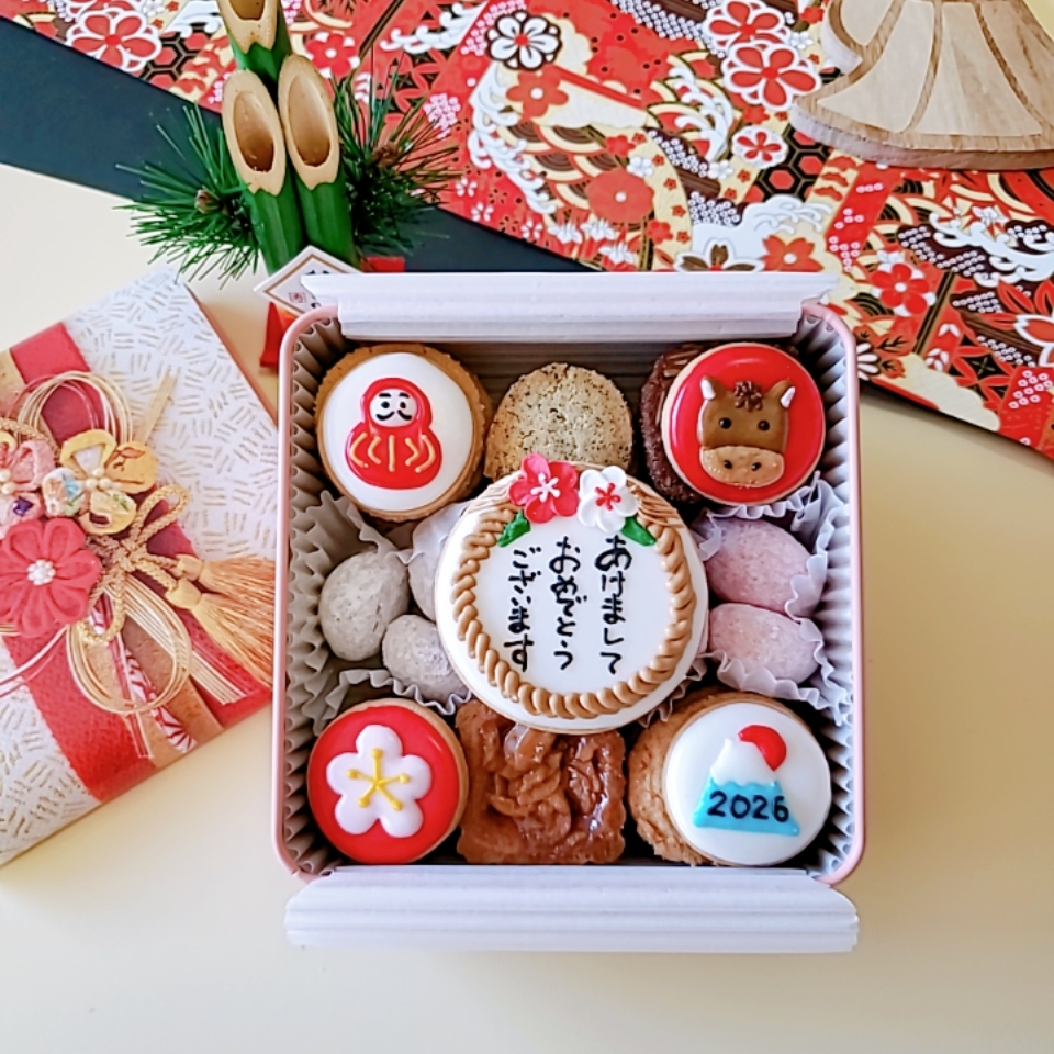 ミモザクッキー缶 【メッセージプレート文字変更 無料】 - WACOOKIES'S