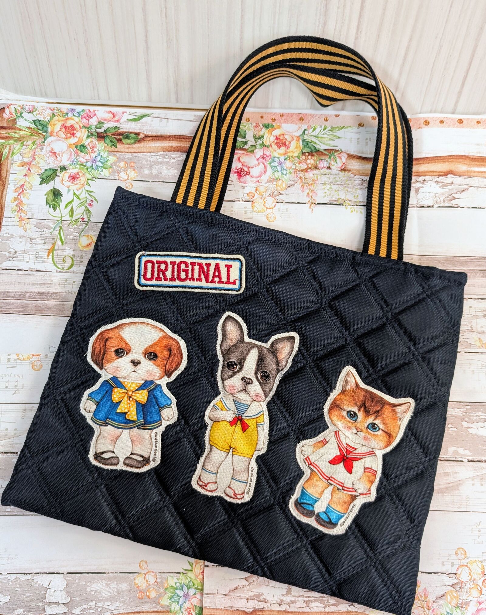 黒*こ様 コヤンイサムチョン サイドファスナーバッグ 白うさぎちゃん