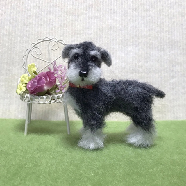 ミニチュア・シュナウザー☆羊毛フェルト☆【再販/受注製作】 - GINKO