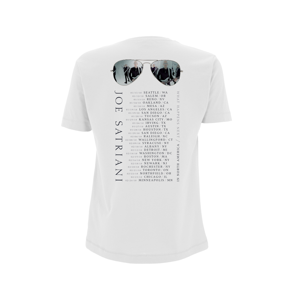 What Happens US Tour White T-Shirt | Shop the Joe Satriani