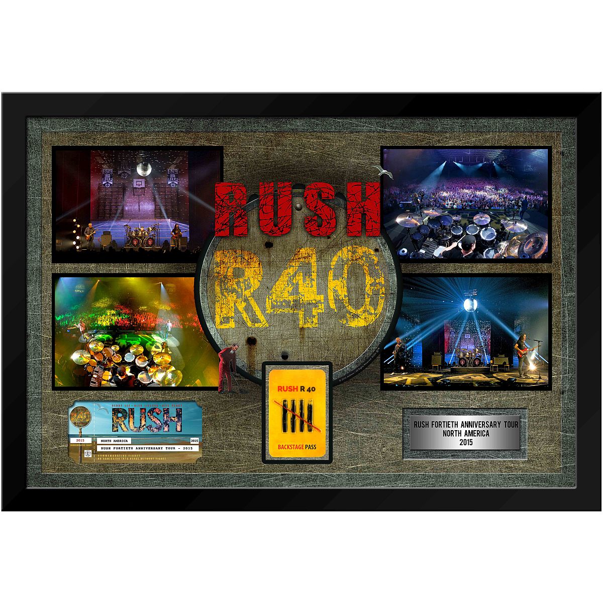 Framed 40th Tour Ticket Backstage Pass | RUSH Official Store