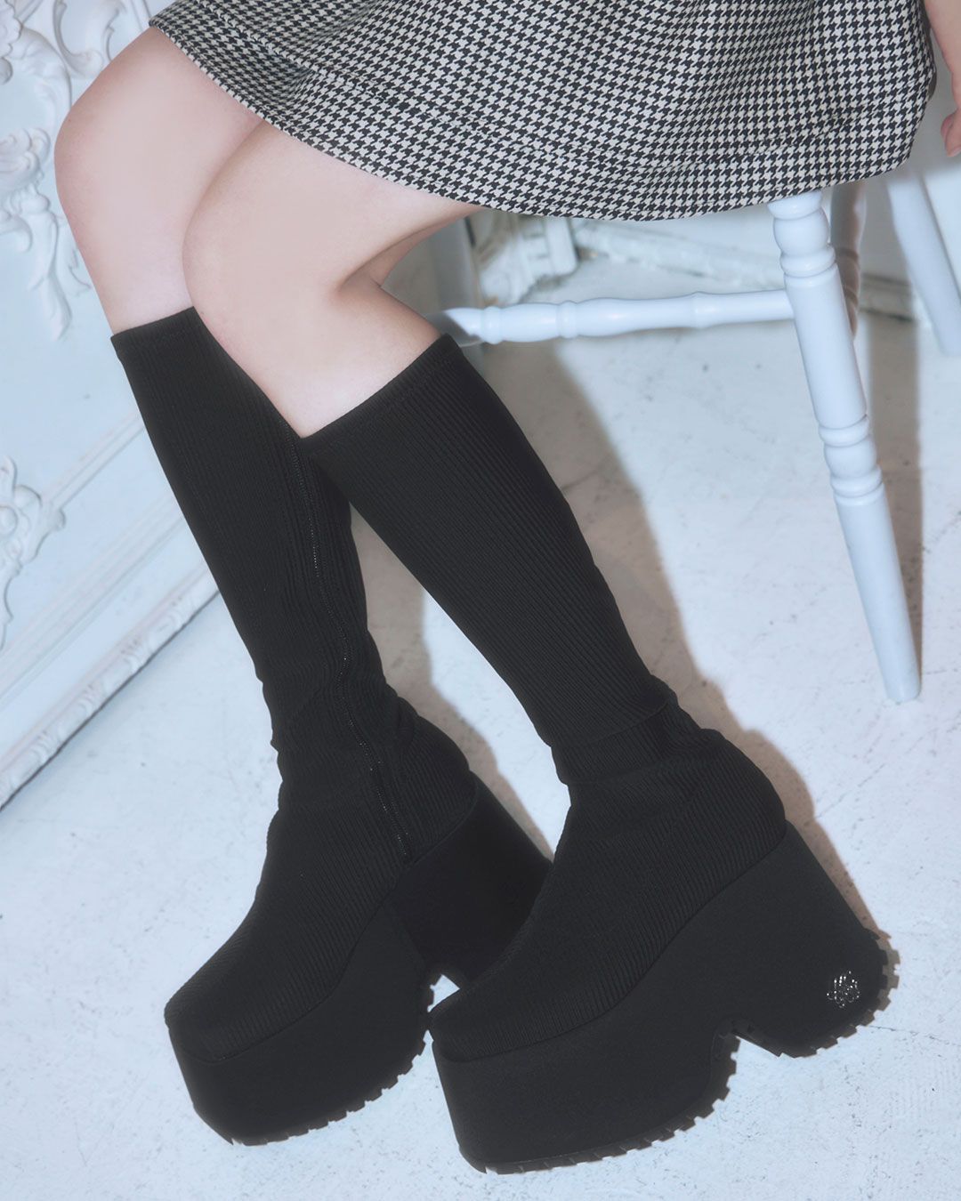 12cm盛れるロングブーツ ブラック | ファッション通販＆メディア