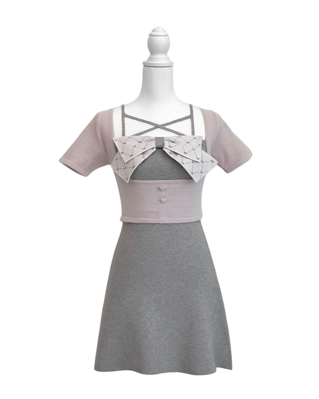 モノグラムリボンアンサンブルワンピース ピンク | ファッション通販