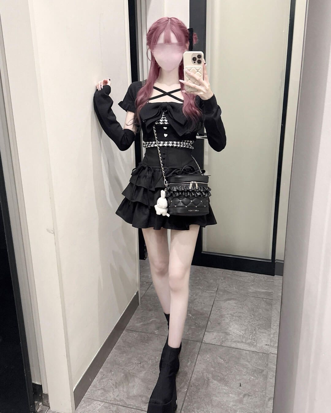 ビッグリボンアンサンブルトップス グレー | ファッション通販