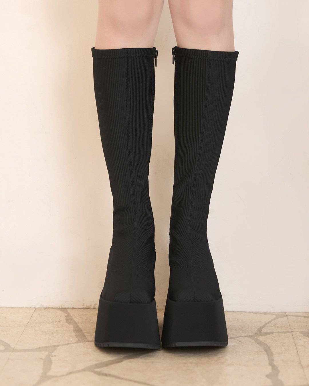 12cm盛れるロングブーツ ブラック | ファッション通販＆メディア