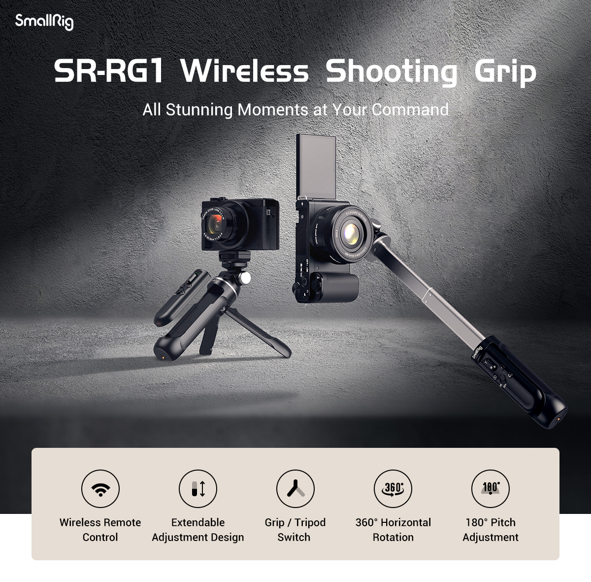 SR-RG1 Wireless Grip | Camera Selfie Tripod | SmallRig