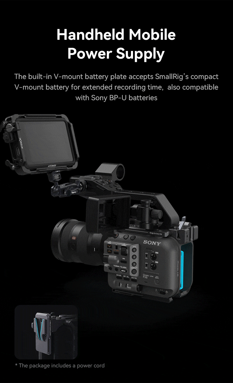 FX6 Camera Cage Kit | V-Mount Battery | Vertical Shooting
