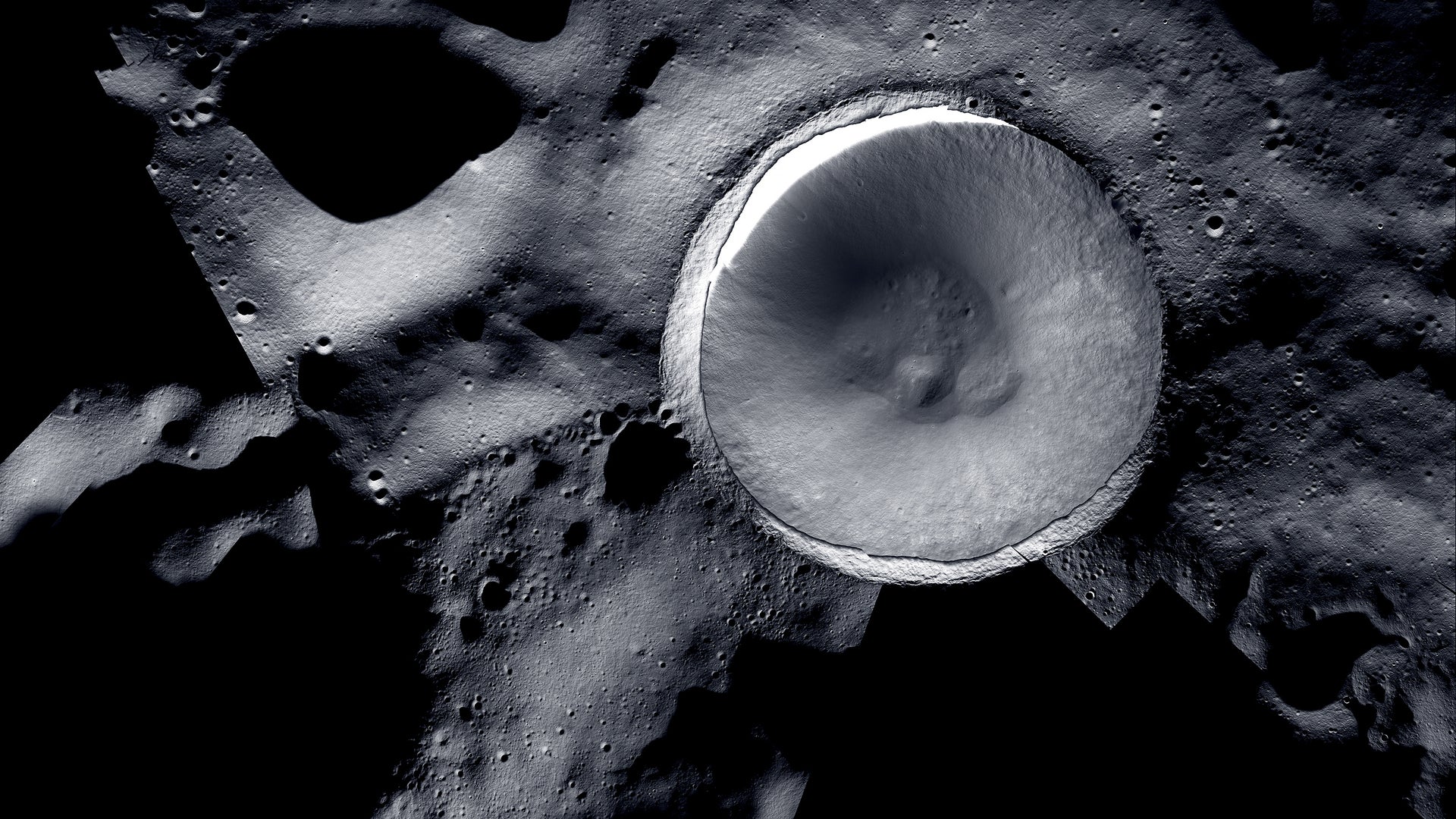 NASA's Gorgeous New Moon Image Paints Shackleton Crater in Light