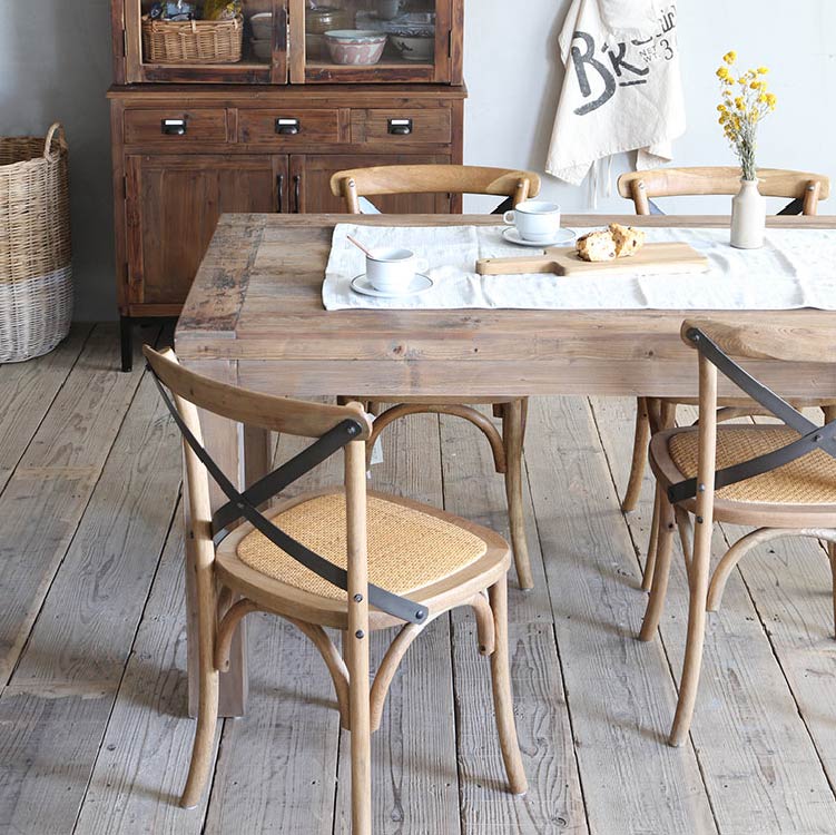 クロスバック ダイニングチェア ライトブラウン | 家具・インテリア