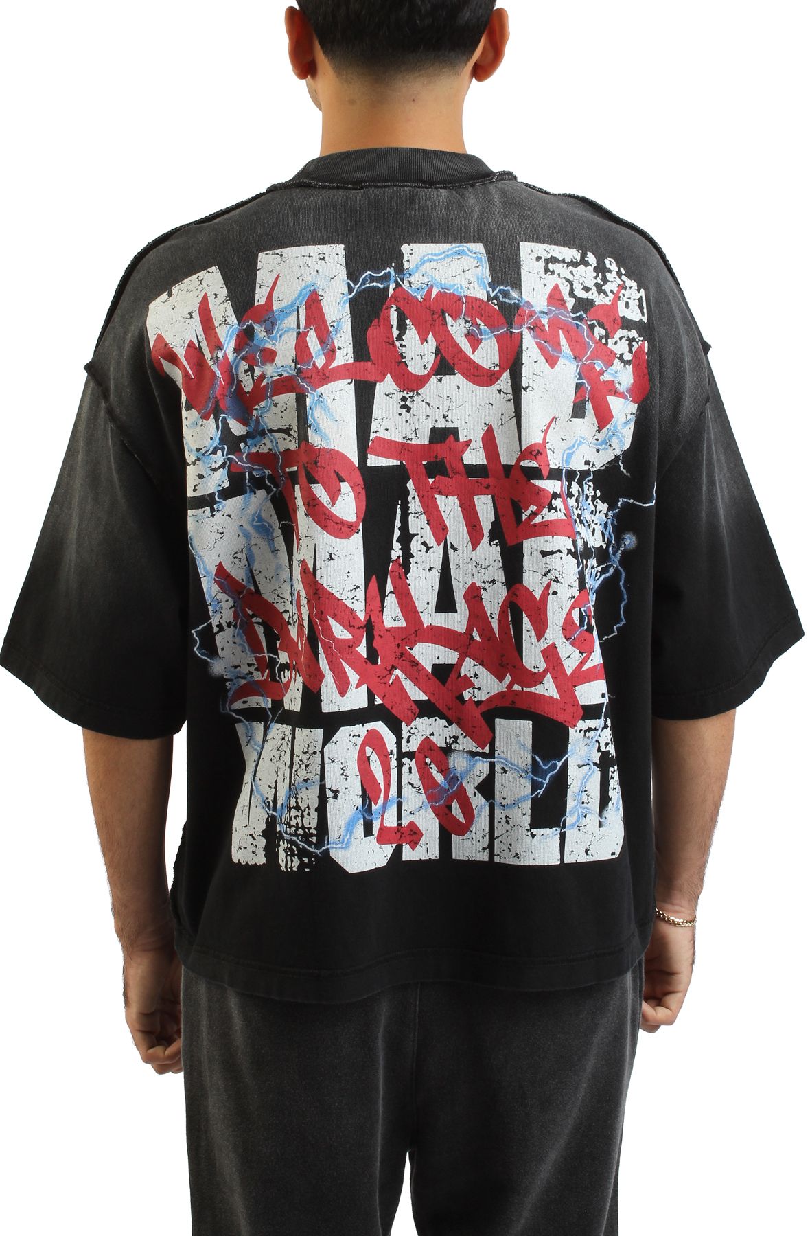 RARE PEACE Mad Angel Crop T-Shirt RT5009-BLK - Shiekh