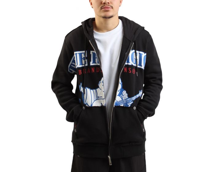 TRUE RELIGION Exaggerated Icon Raw Trim Zip Hoodie 108546-1001