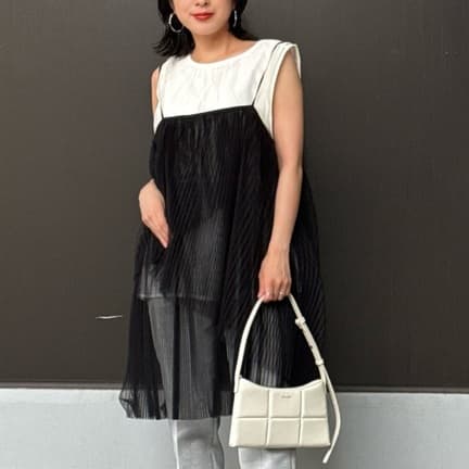 AEWEN MATOPH＞チュール プリーツ キャミソール ワンピース