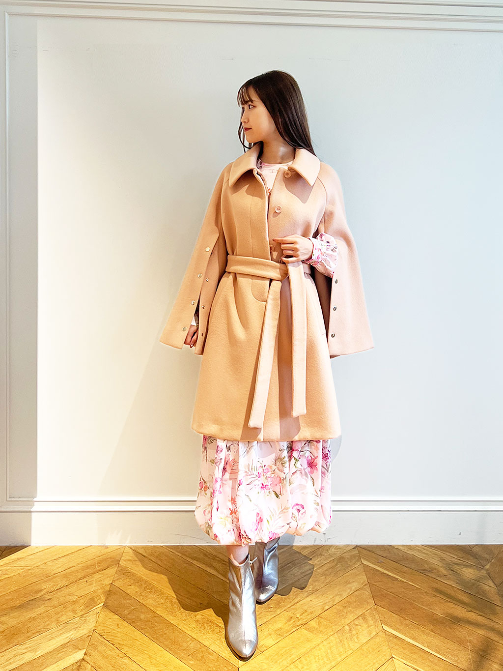 セール】 【LOULOU WILLOUGHBY】ツイードダブルミドルコート