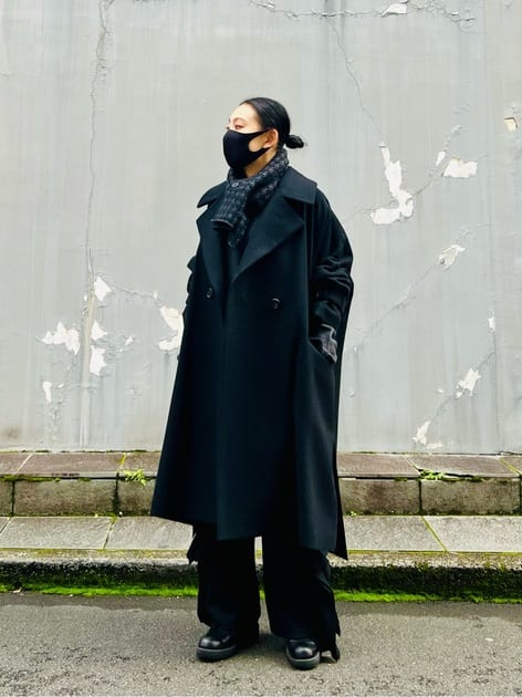 MELTON R-SIDE SLIT COAT(S Black): Soldes｜THE SHOP YOHJI YAMAMOTO
