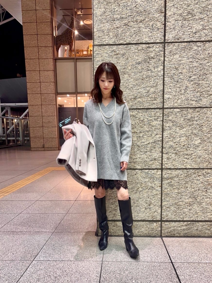 スタッフコーディネート】レースキャミワンピース×ニットワンピースSET