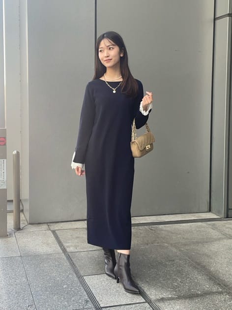 スタッフコーディネート】レースキャミワンピース×ニットワンピースSET