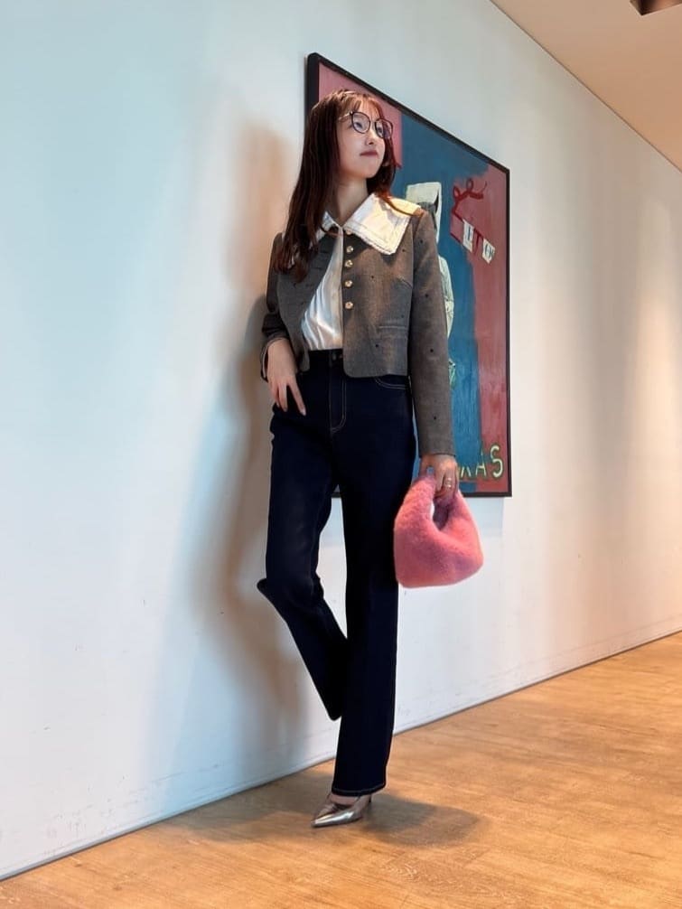 スタッフコーディネート】ハート刺繍ショートジャケット｜aki｜Arpege