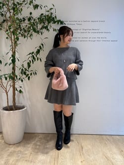 スタッフコーディネート】バックリボンミニニットセットアップ