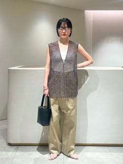 conte＞ラップ チノ テーパードワイドパンツ