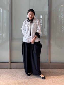 レースプリーツ フリル ブラウス